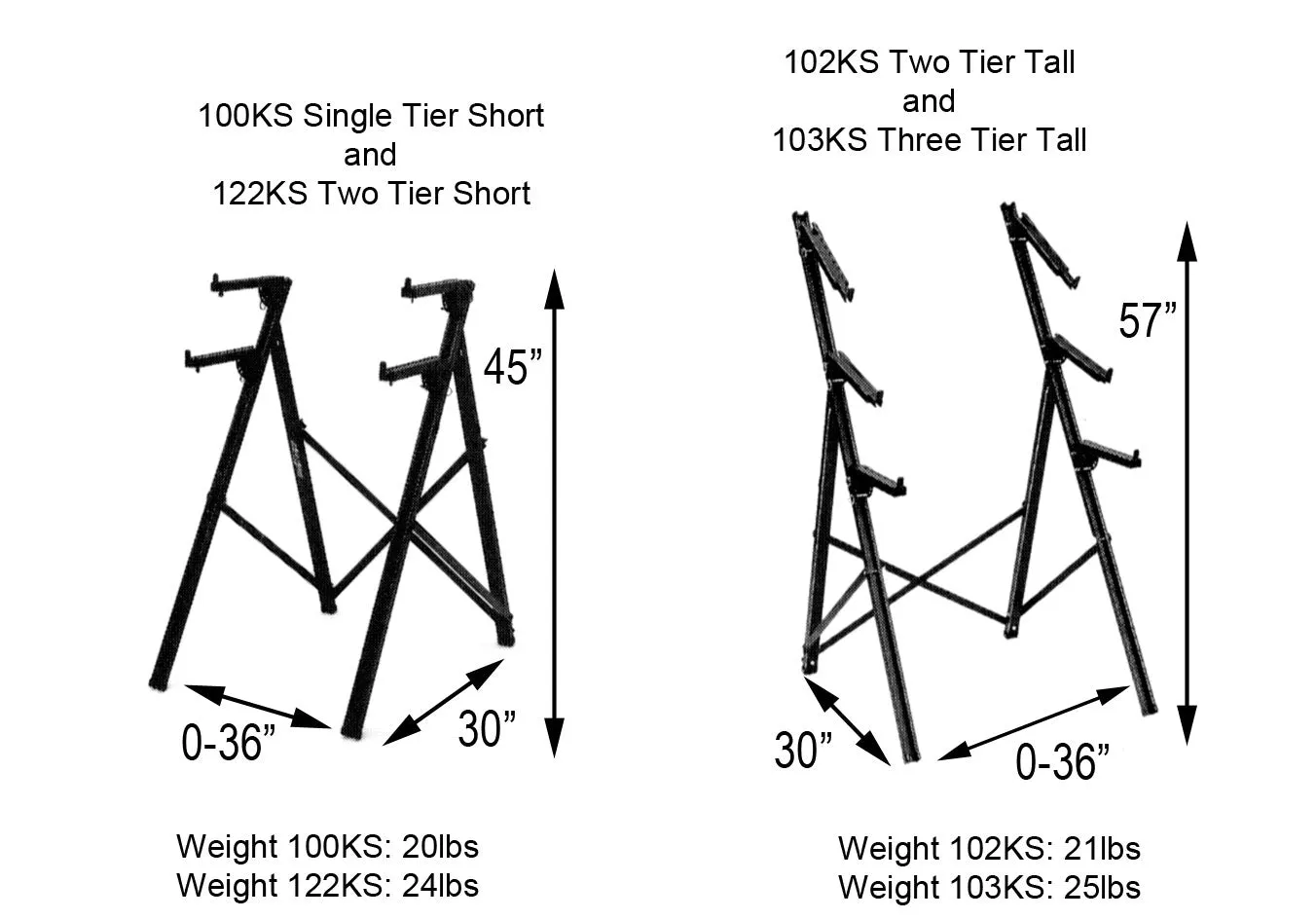 102KS - Two-Tier Tall Keyboard Stand