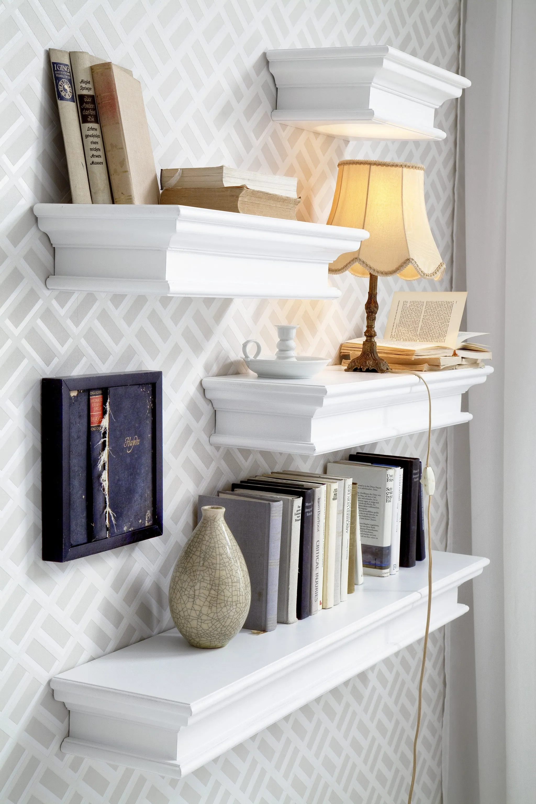 23" Classic White Floating Wall Shelf By Homeroots