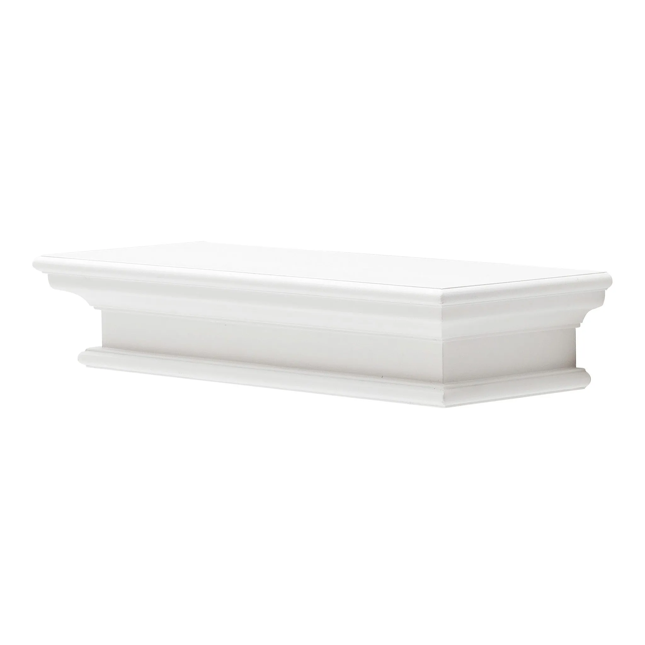 23" Classic White Floating Wall Shelf By Homeroots