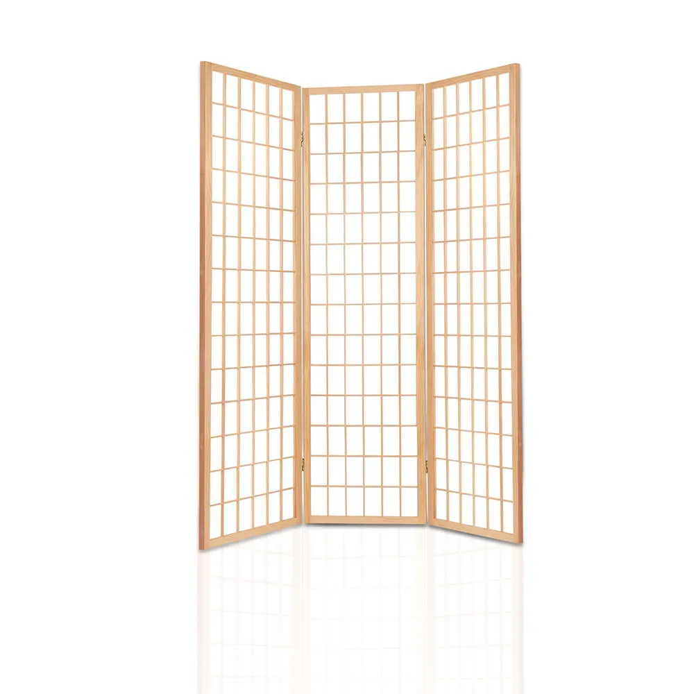 3 Panel Room Divider Screen 131x179cm - Natural