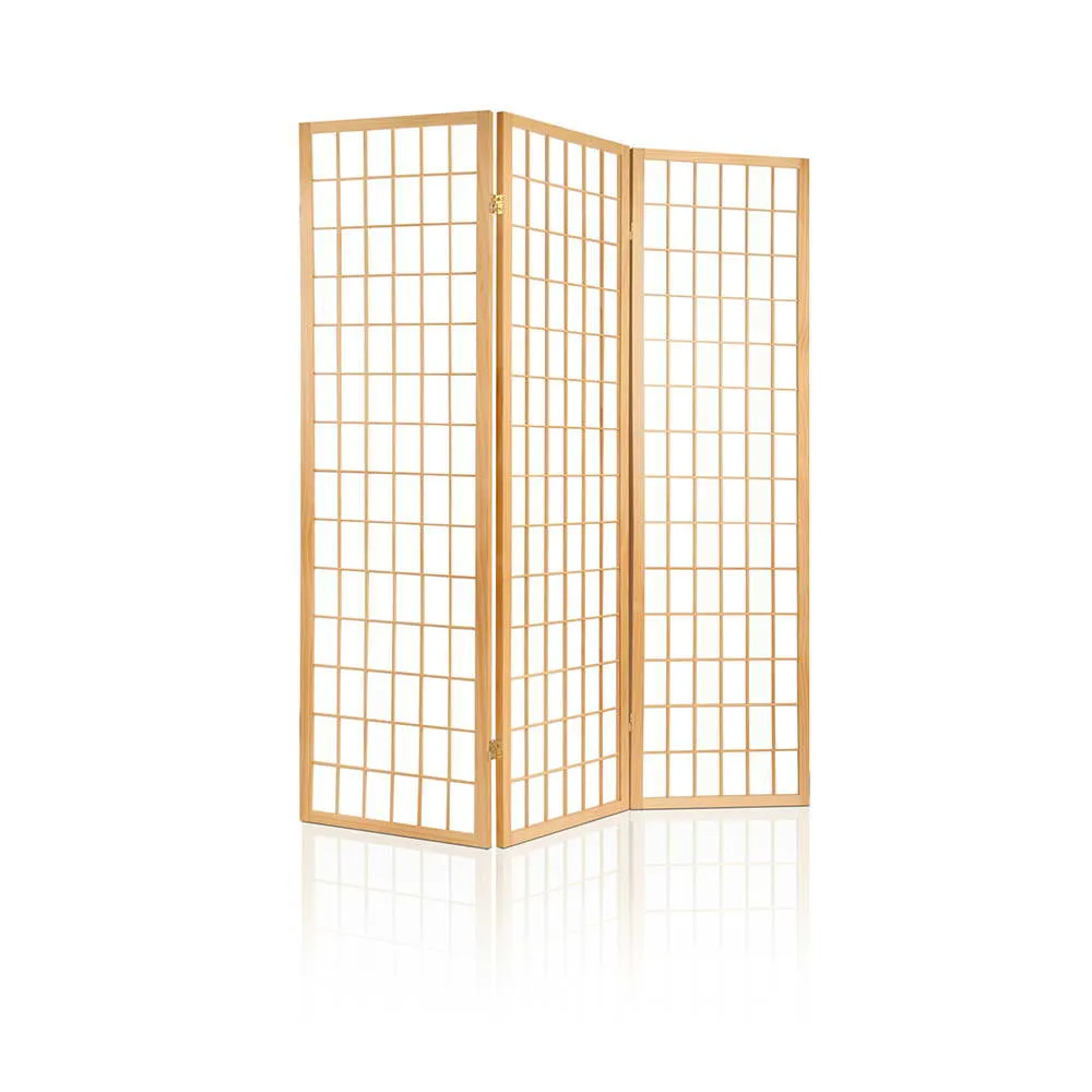 3 Panel Room Divider Screen 131x179cm - Natural