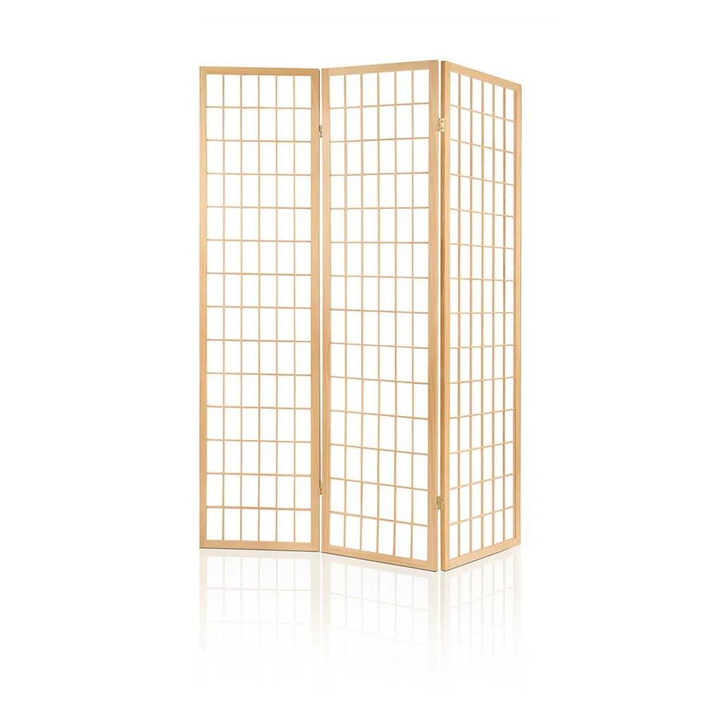 3 Panel Room Divider Screen 131x179cm - Natural