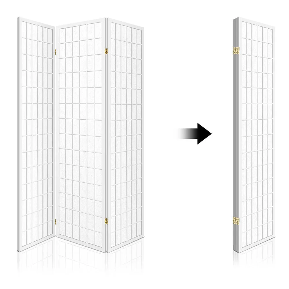 3 Panel Room Divider Screen 131x179cm - White