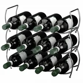 3 Tier Stackable Chrome Wine Storage Display Rack Holder Up To 12 Bottles