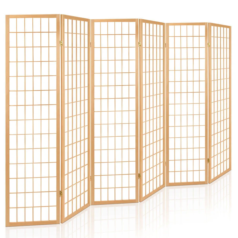 6 Panel Solid Pine Room Divider, Non-Woven – Artiss