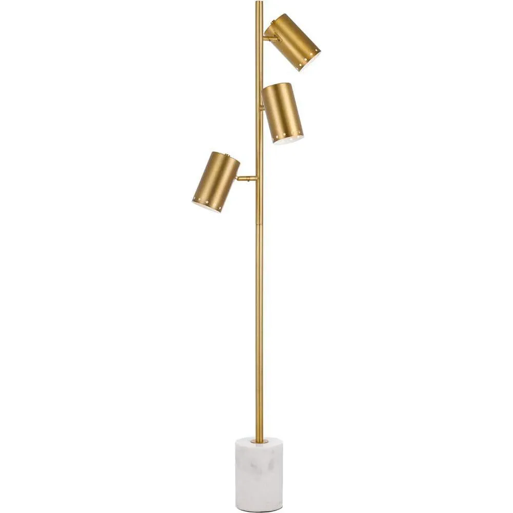 AF Lighting 9145-FL Derry Three-Light 66" Floor Lamp, Matte Gold