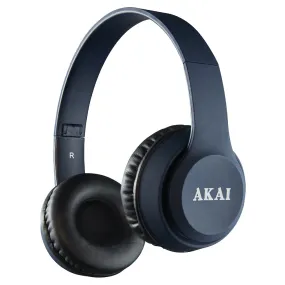 Akai Bluetooth Over-Ear Wireless Headphones with Built-in Microphone - Blue | A61074BLU