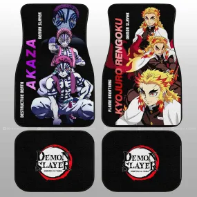 Akaza And Rengoku Car Floor Mats Custom Demon Slayer Anime