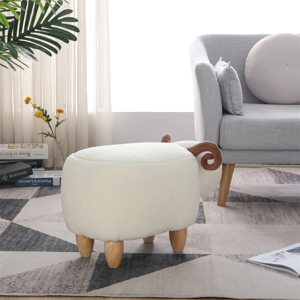 ALICIAN Kids Decorative Animal Storage Stool Home Cartoon Chair White