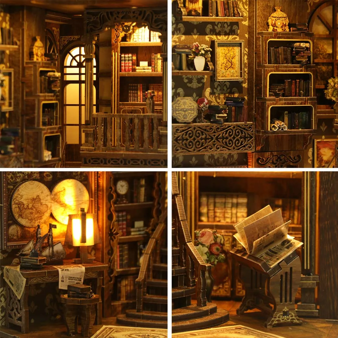 Ancient Book Collection Room 3D Wooden Puzzle Book Nook