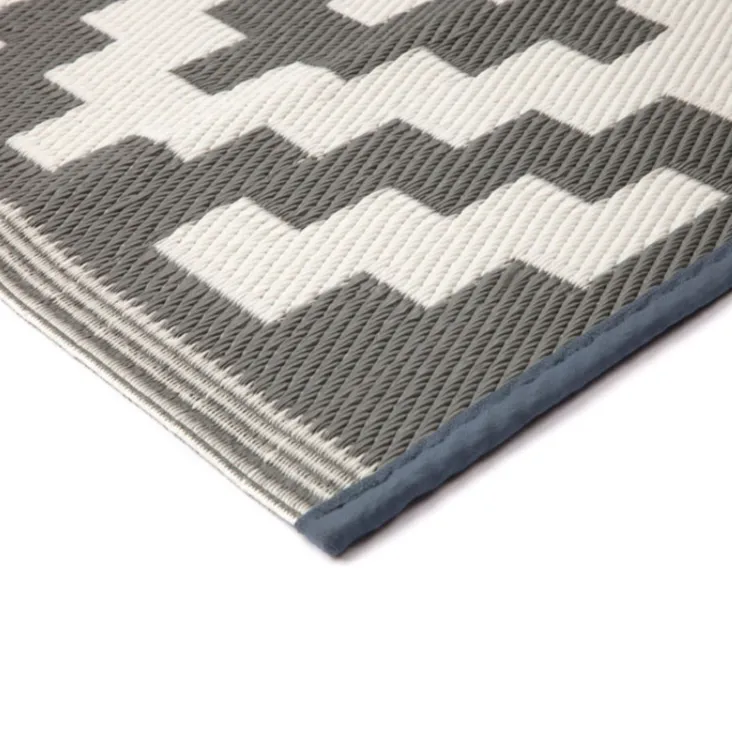 Aztec Grey & White Rectangular Diamond Pattern Foldable Waterproof XL Camping Mat - 270x360 CM