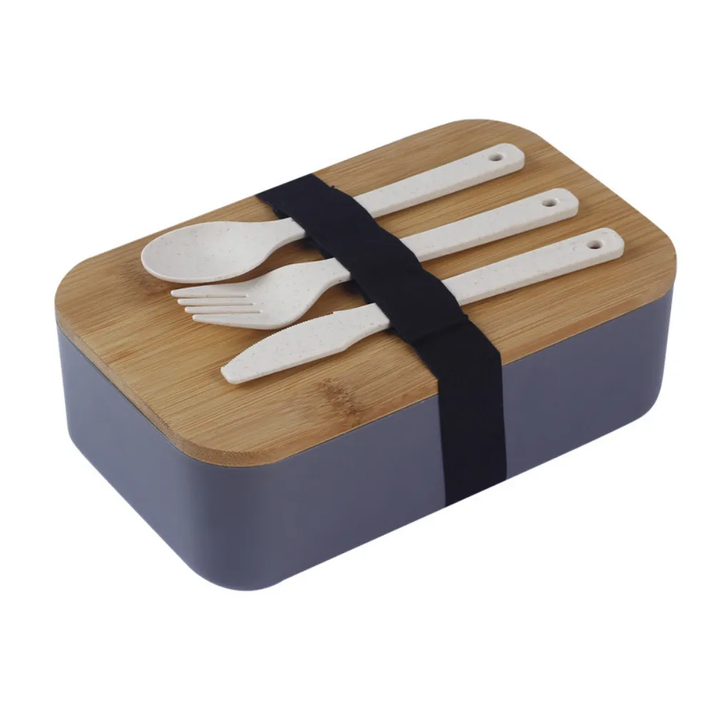 Bamboo Lunch Box With Cutlery & Lid