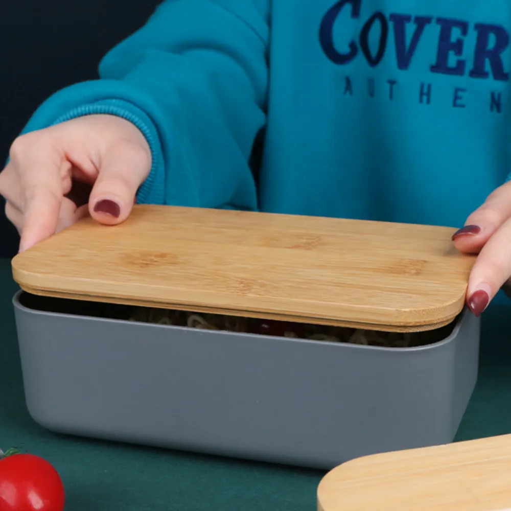 Bamboo Lunch Box With Cutlery & Lid