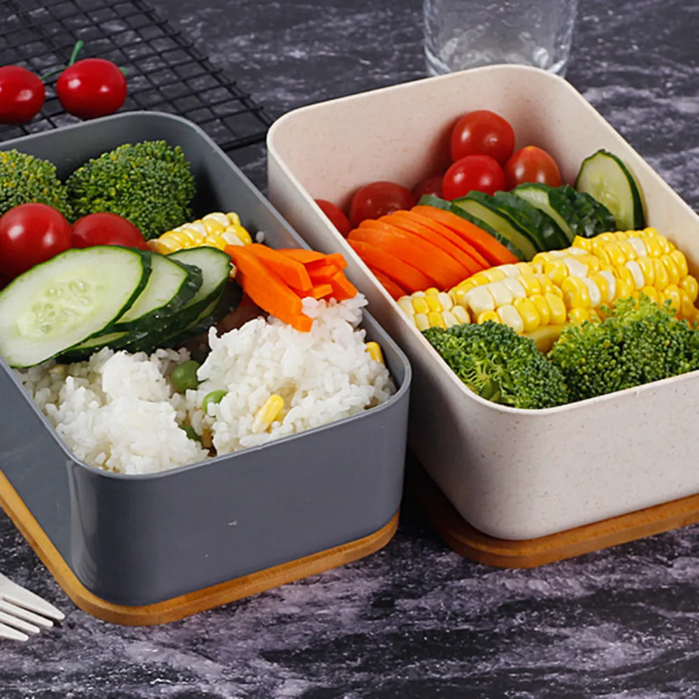 Bamboo Lunch Box With Cutlery & Lid