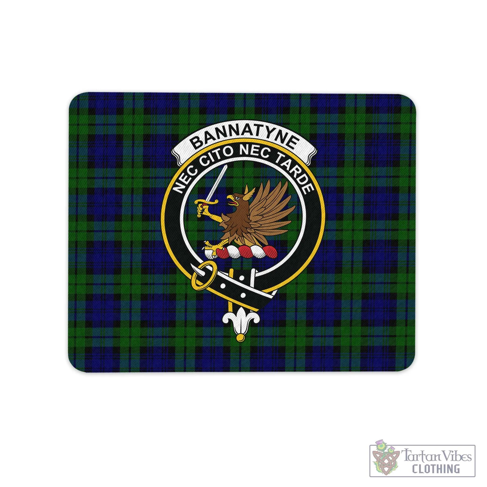 Bannatyne Tartan Mouse Pad with Family Crest