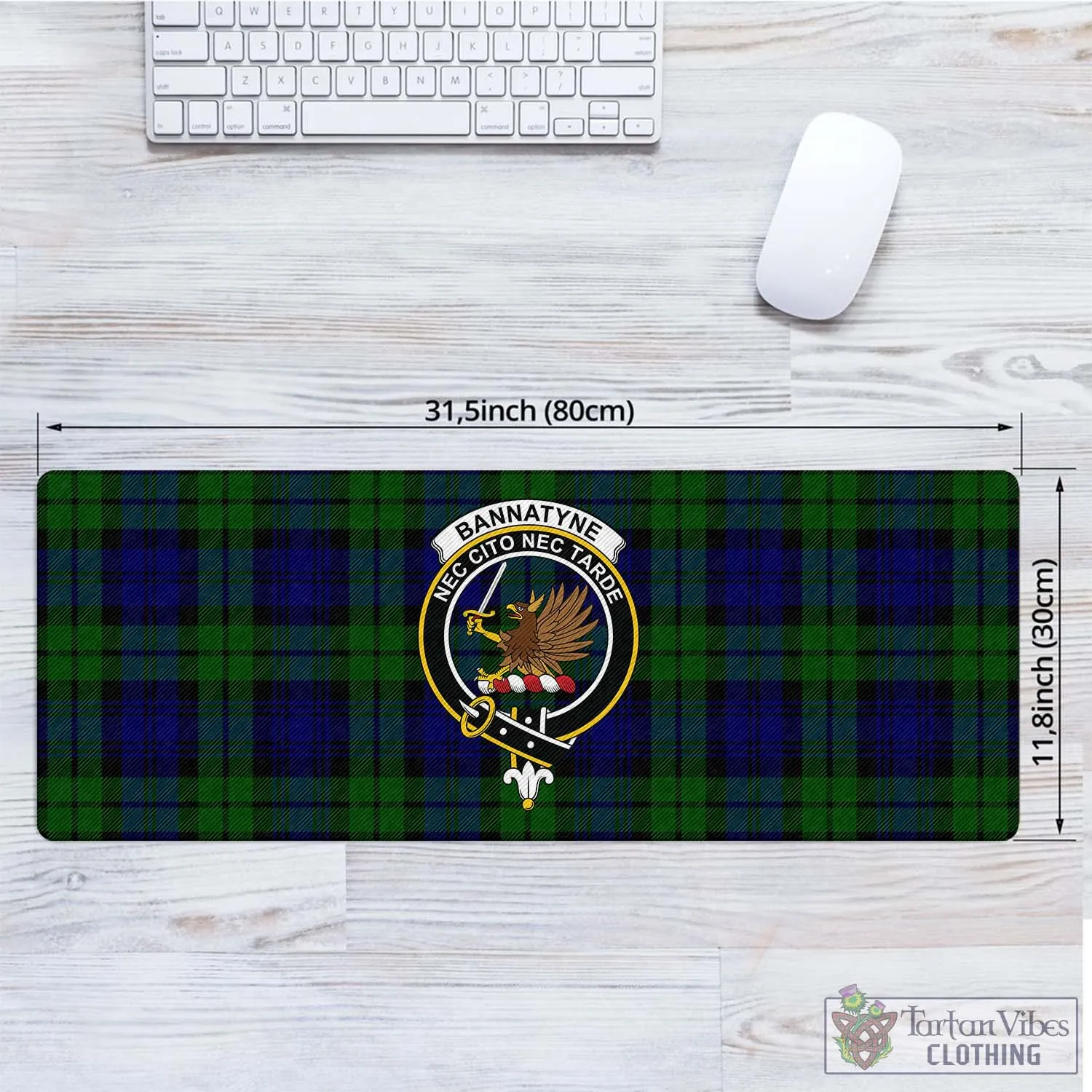 Bannatyne Tartan Mouse Pad with Family Crest