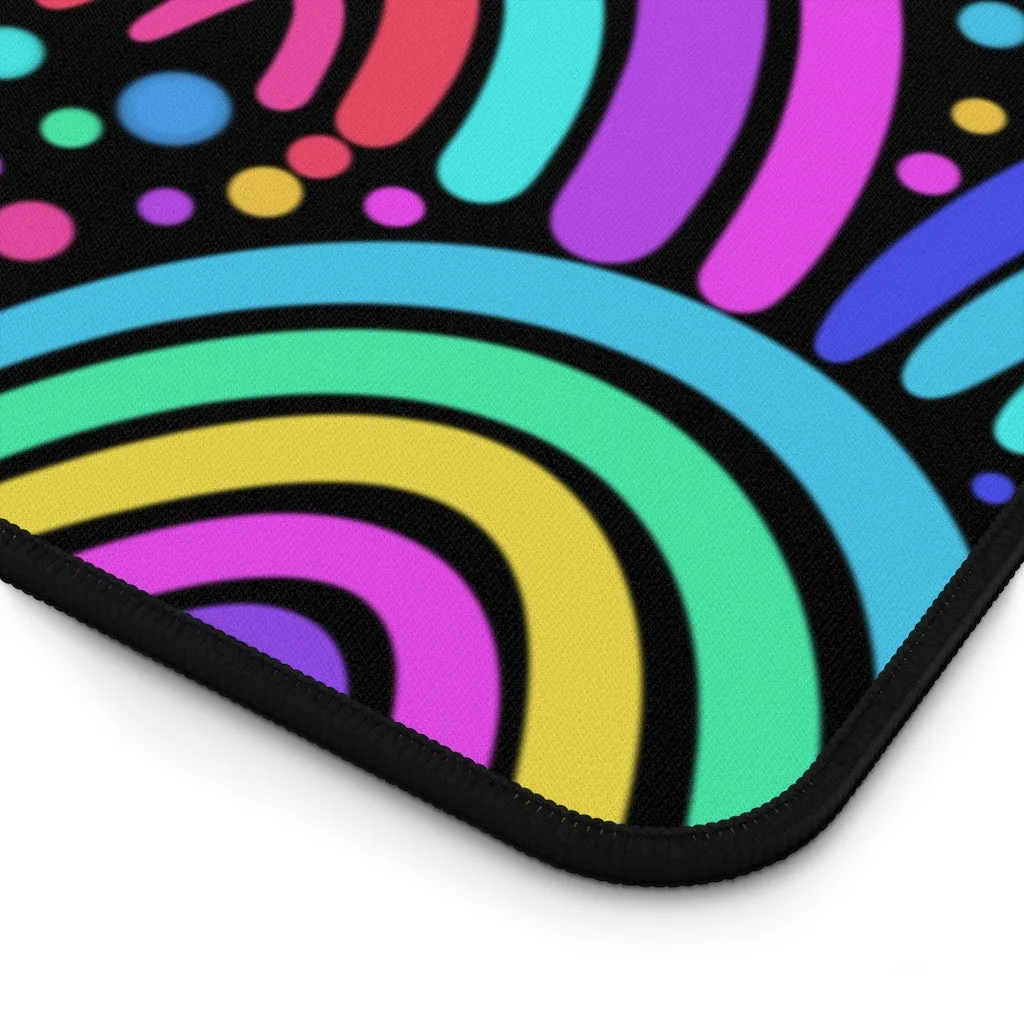 Black Rainbow Desk Mat