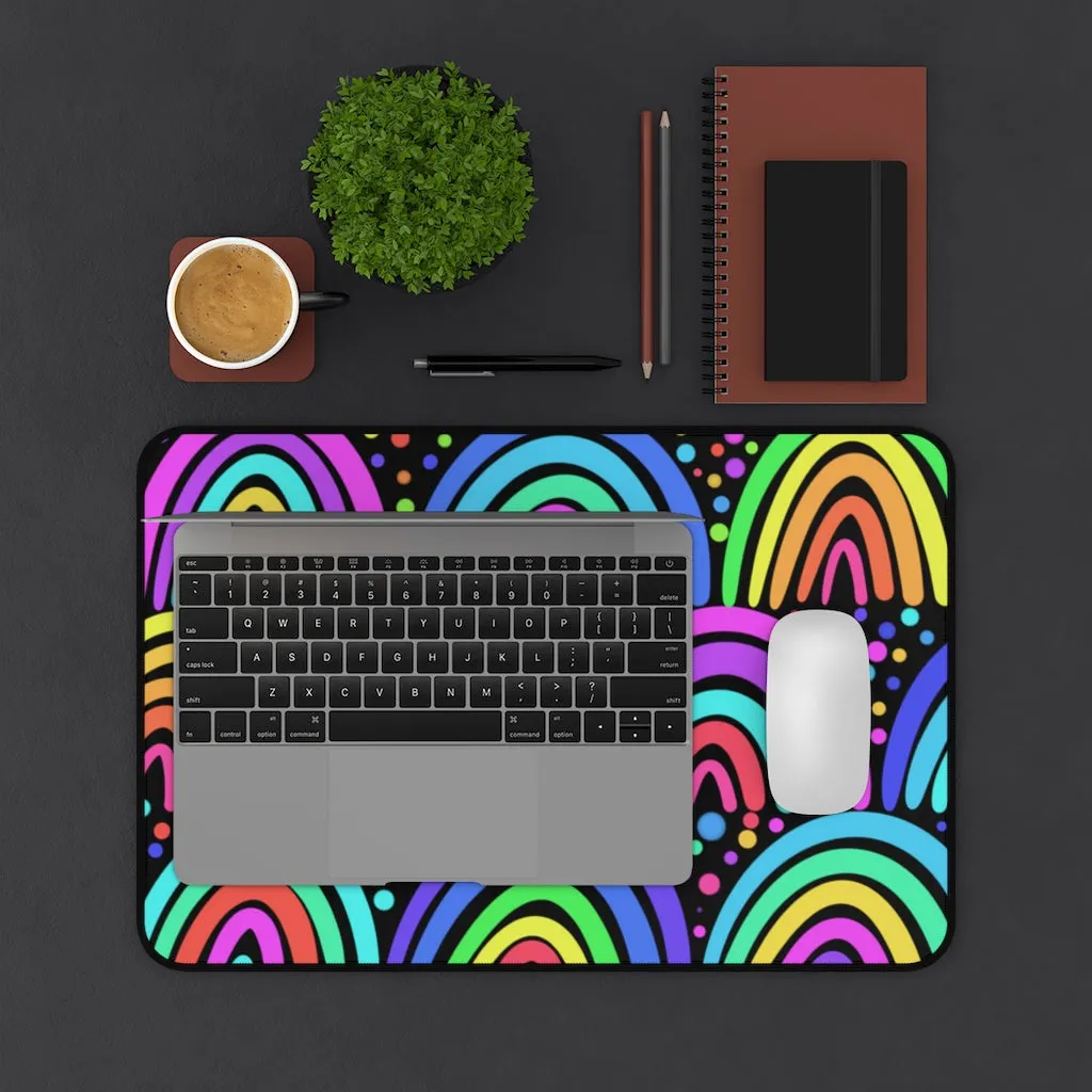 Black Rainbow Desk Mat