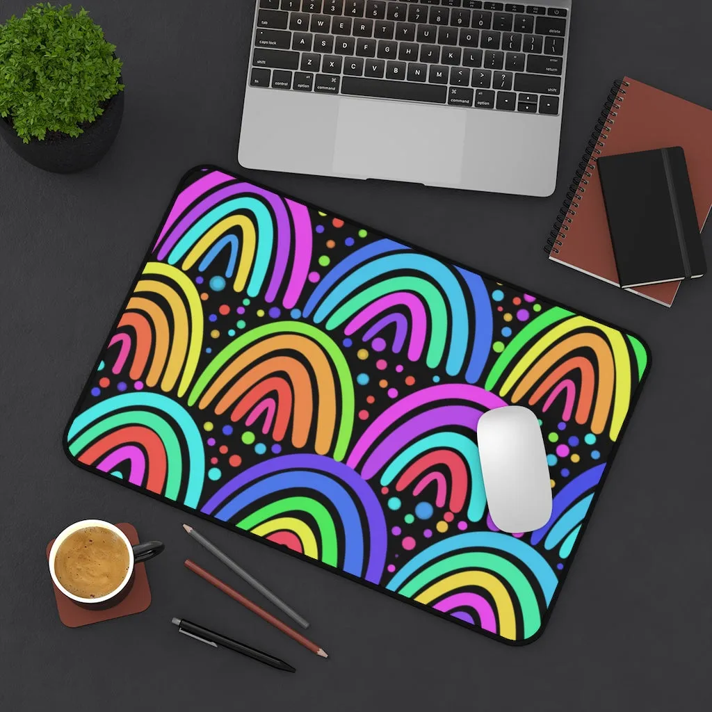 Black Rainbow Desk Mat