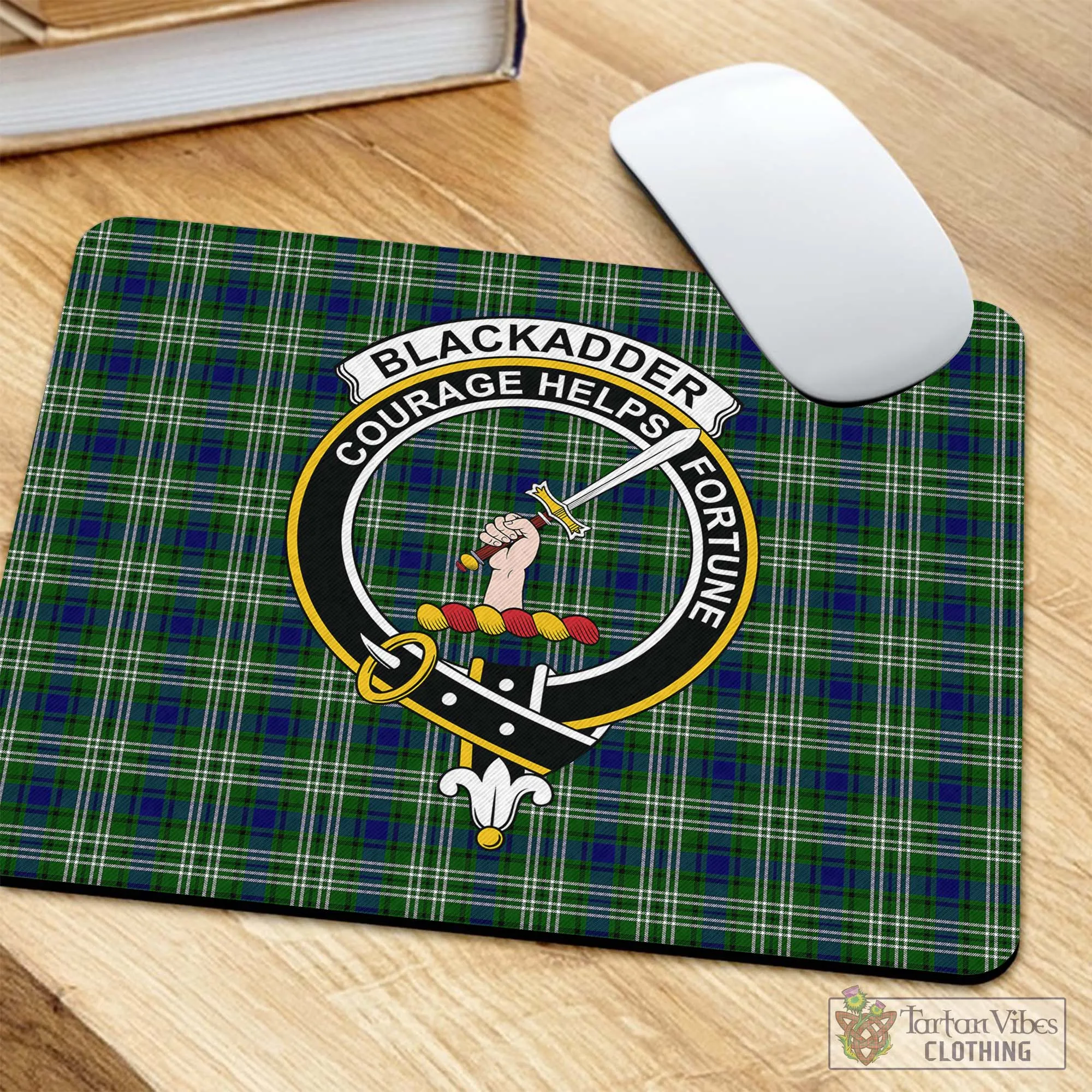 Blackadder Tartan Mouse Pad with Family Crest