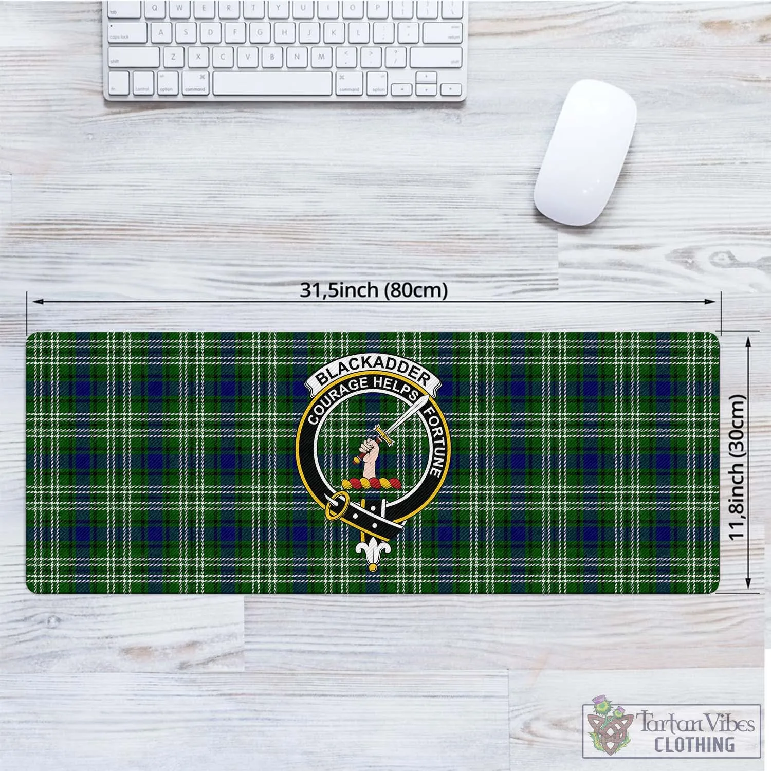 Blackadder Tartan Mouse Pad with Family Crest