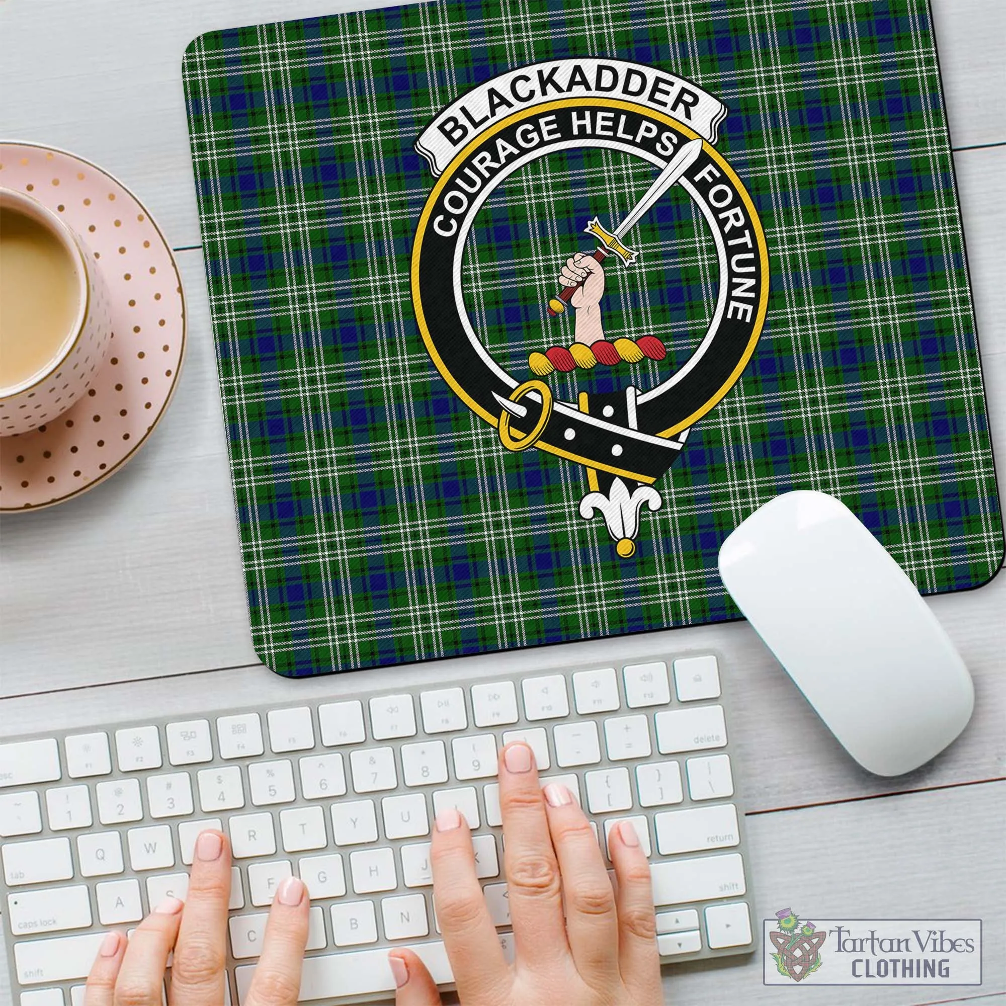 Blackadder Tartan Mouse Pad with Family Crest