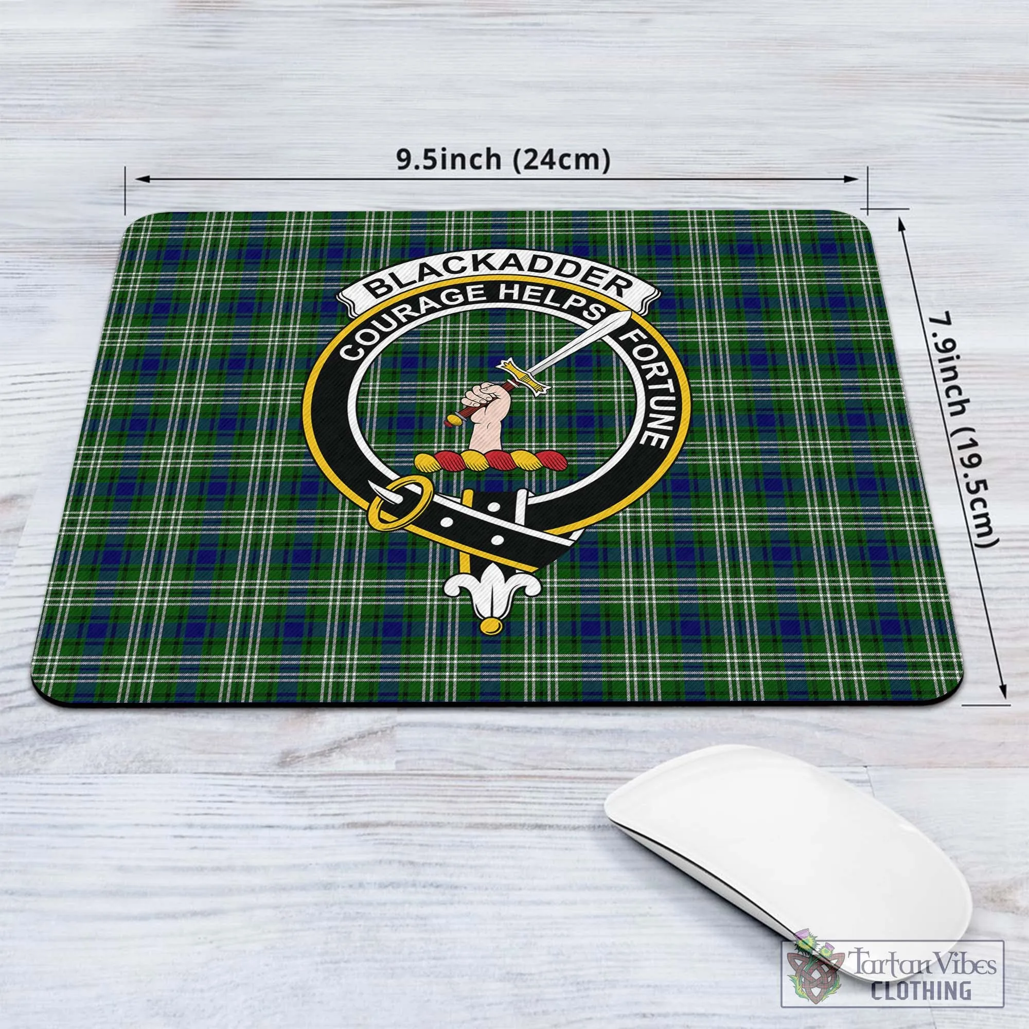 Blackadder Tartan Mouse Pad with Family Crest