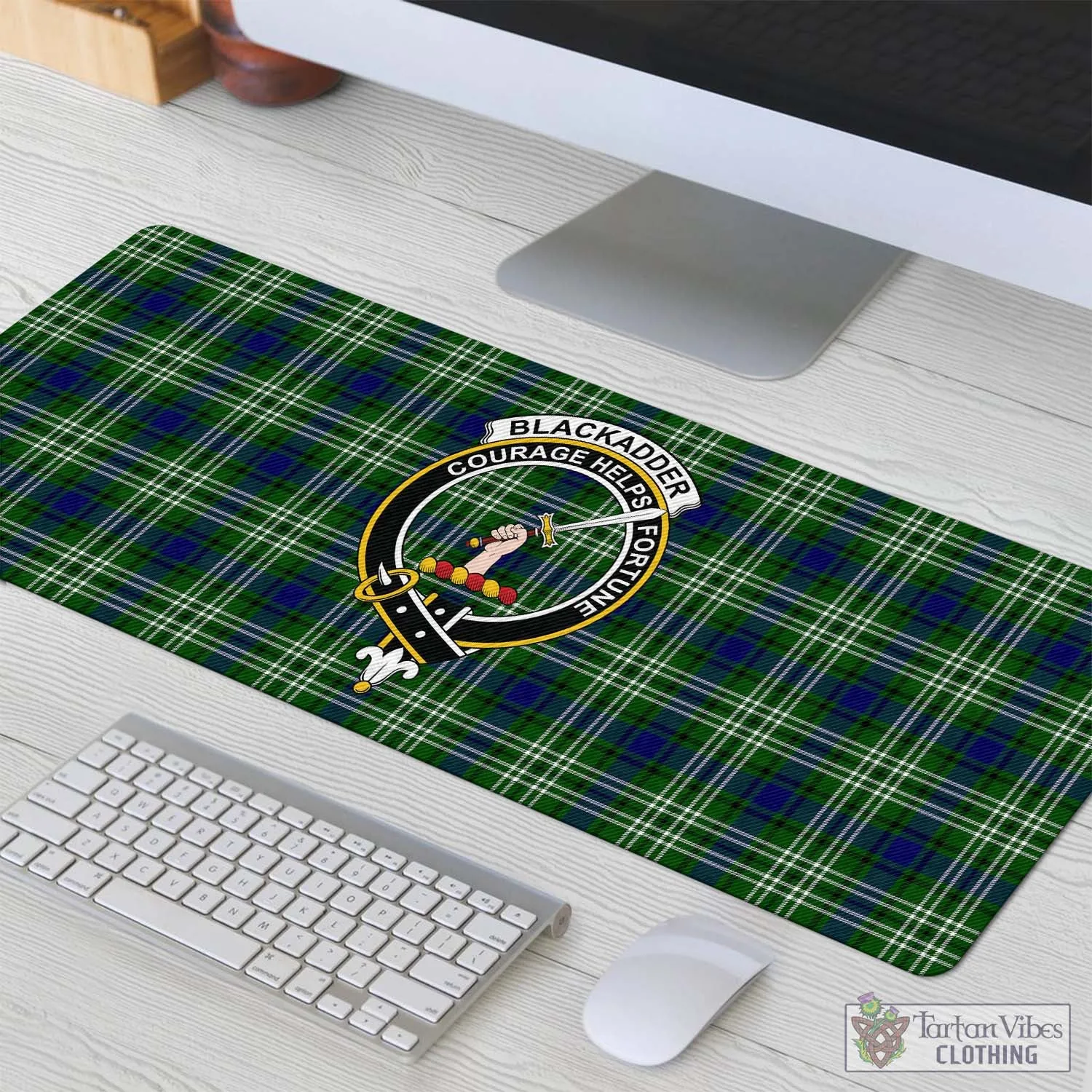 Blackadder Tartan Mouse Pad with Family Crest