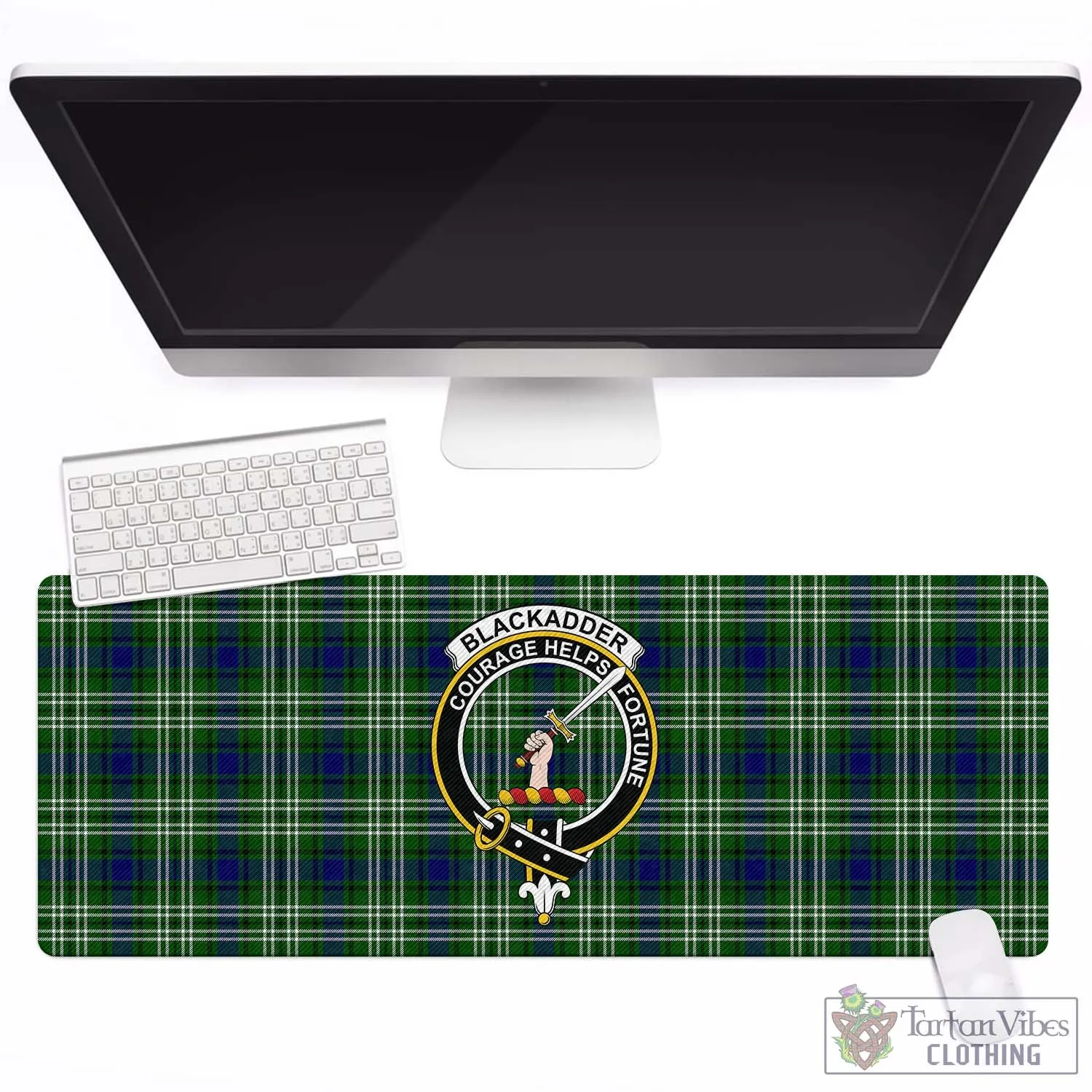 Blackadder Tartan Mouse Pad with Family Crest