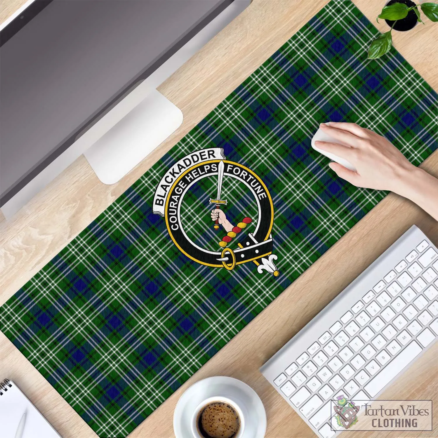 Blackadder Tartan Mouse Pad with Family Crest