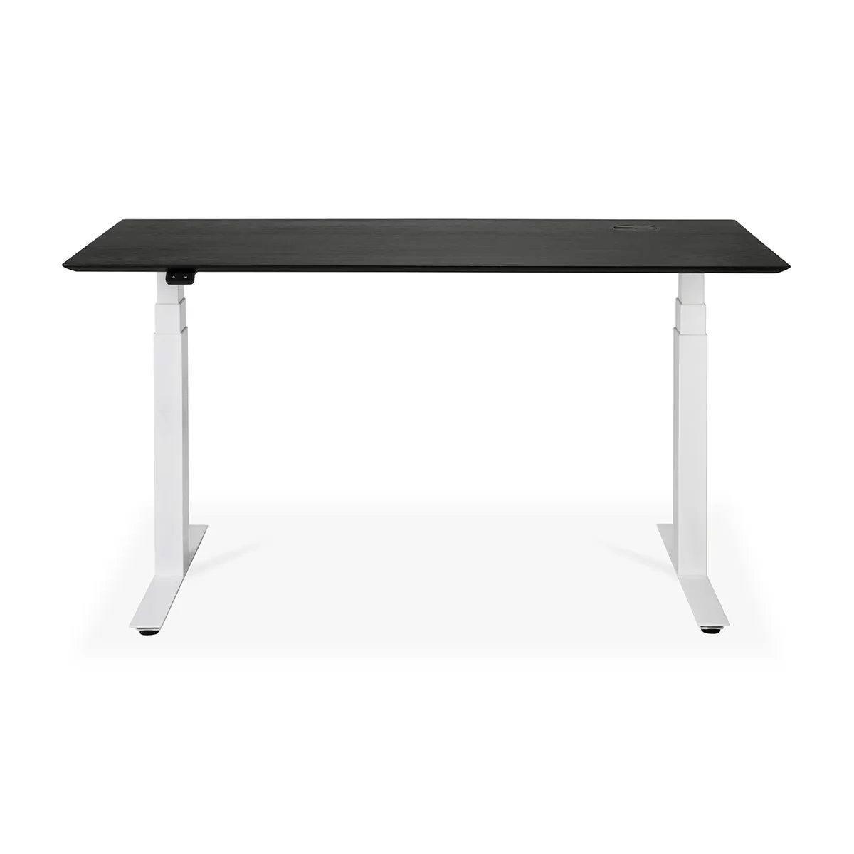 Bok Rectangle Adjustable Desk with Cable management EU (Oak Black, White, 140cm)