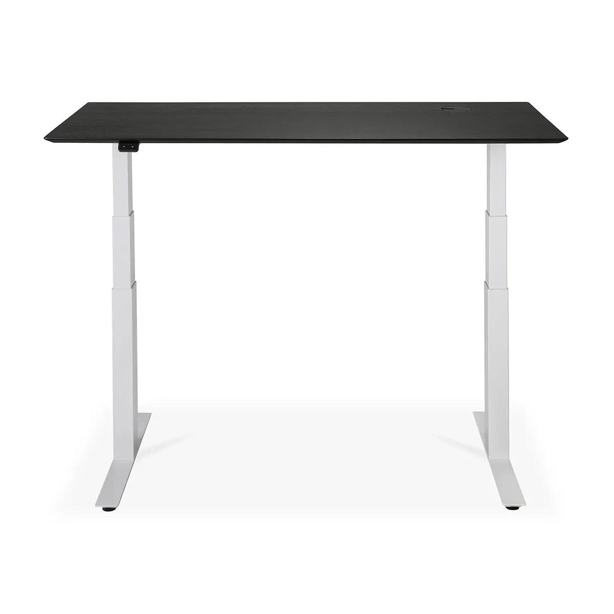 Bok Rectangle Adjustable Desk with Cable management EU (Oak Black, White, 140cm)