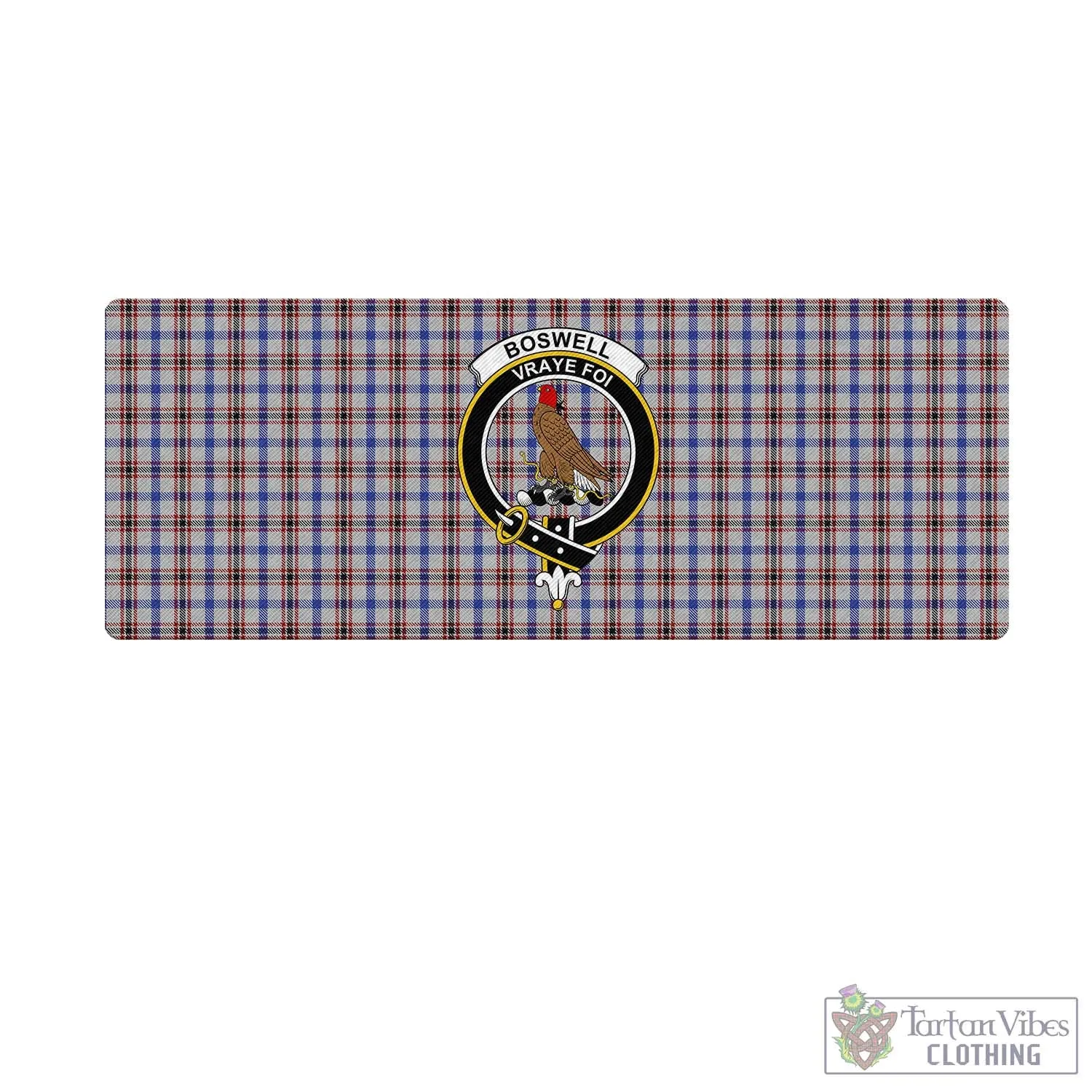 Boswell Tartan Mouse Pad with Family Crest