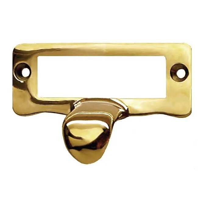 Brass Label Holder with Finger Pull