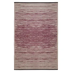 Brooklyn Wine and White Modern Recycled Plastic Reversible Outdoor Rug