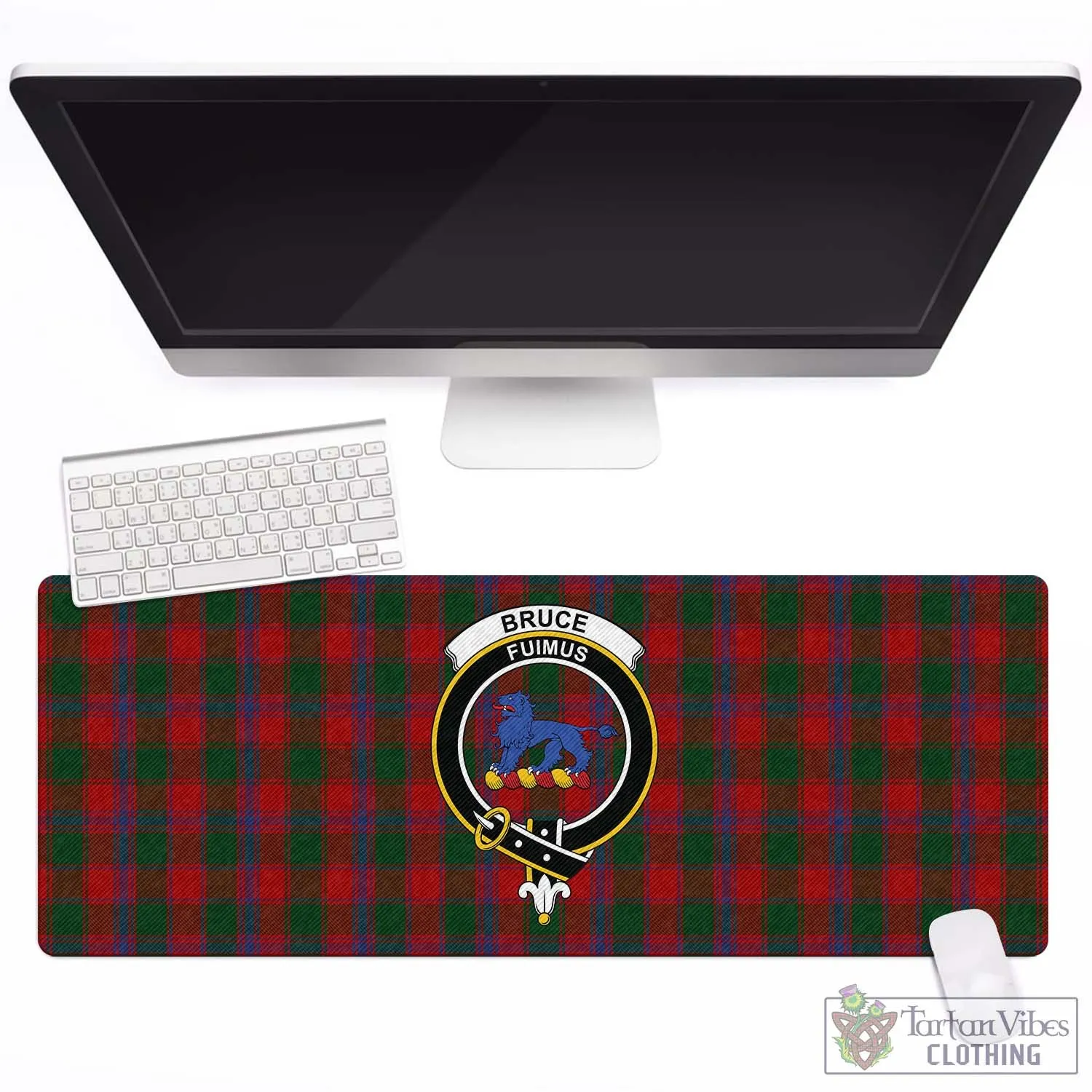 Bruce Old Tartan Mouse Pad with Family Crest