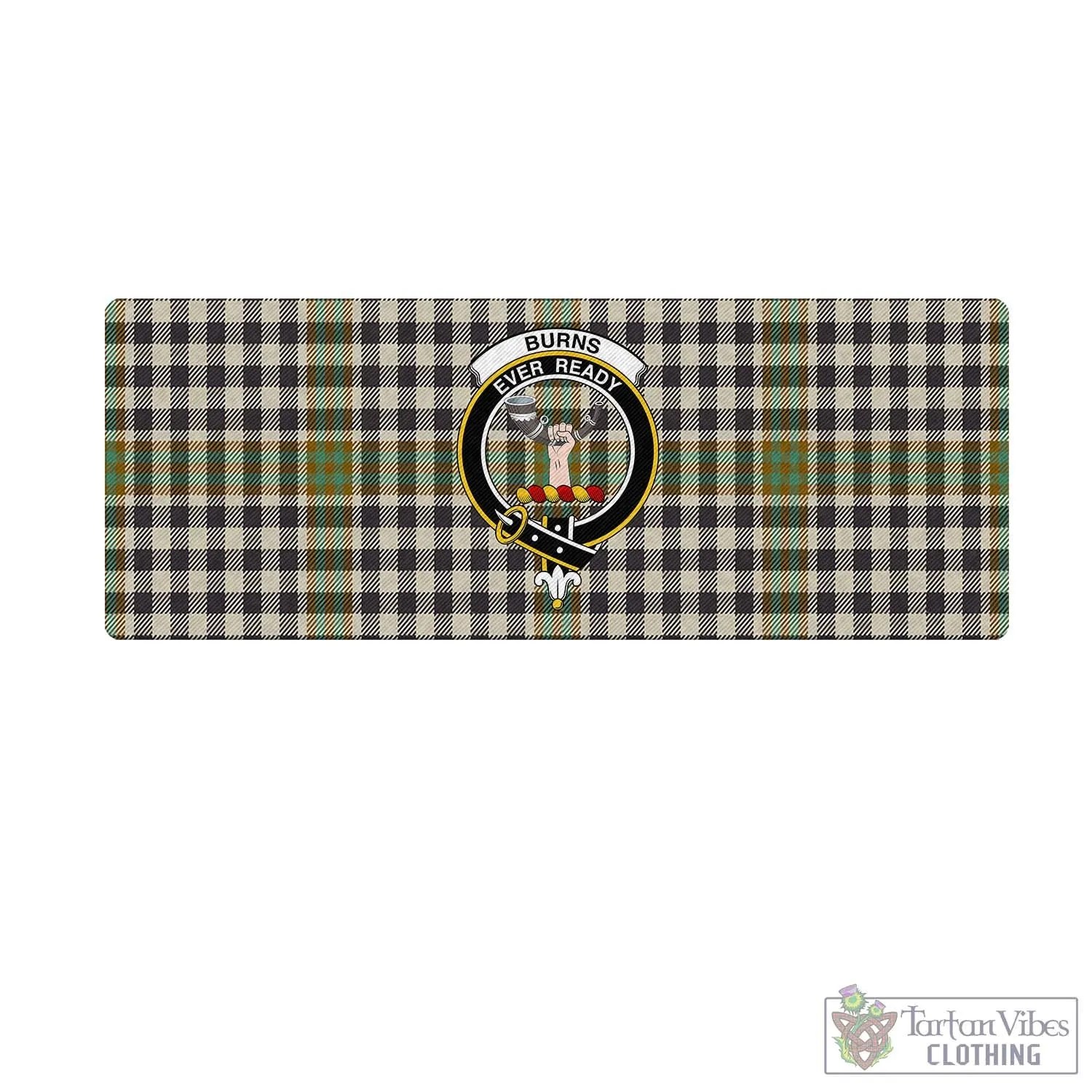 Burns Check Tartan Mouse Pad with Family Crest