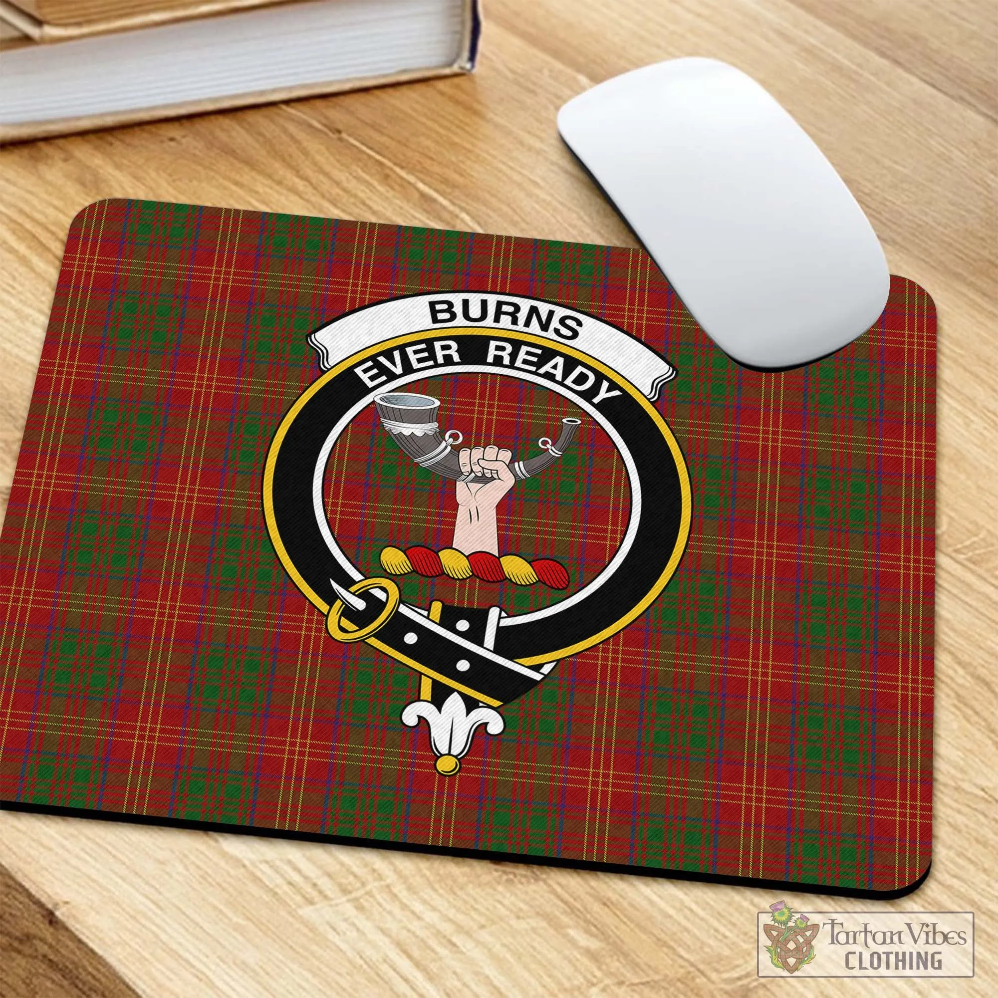 Burns Tartan Mouse Pad with Family Crest