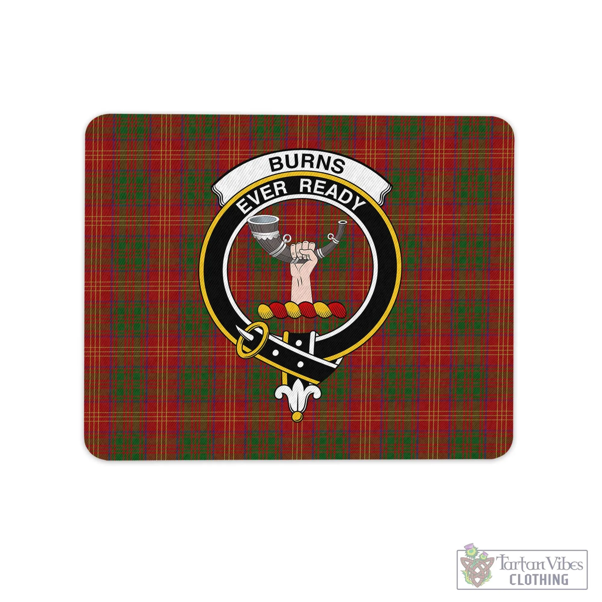 Burns Tartan Mouse Pad with Family Crest