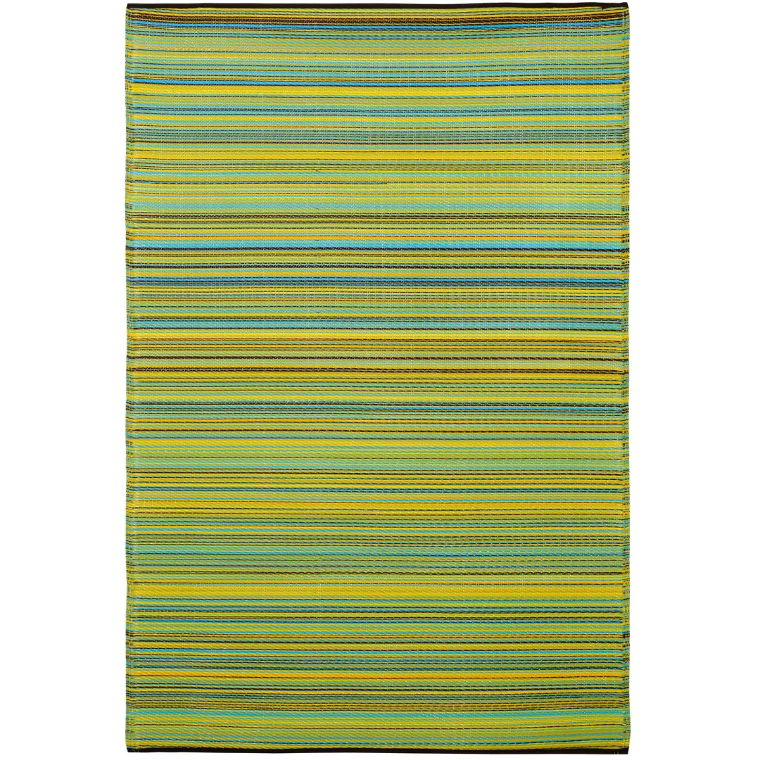 Cancun Lemon Toned Melange Recycled Plastic Outdoor Rug