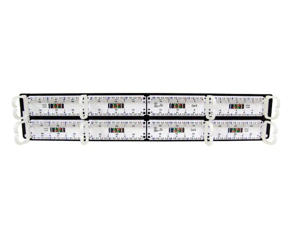 CAT6 Network 48-Port Patch Panel, 2U Rack Mount