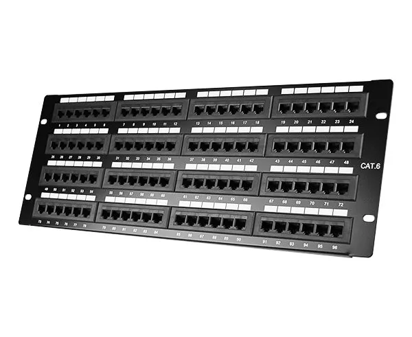 CAT6 Network 96-Port Patch Panel, 4U Rack Mount