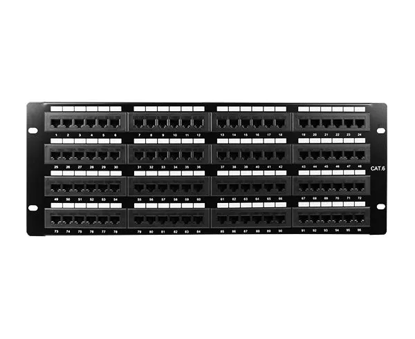 CAT6 Network 96-Port Patch Panel, 4U Rack Mount