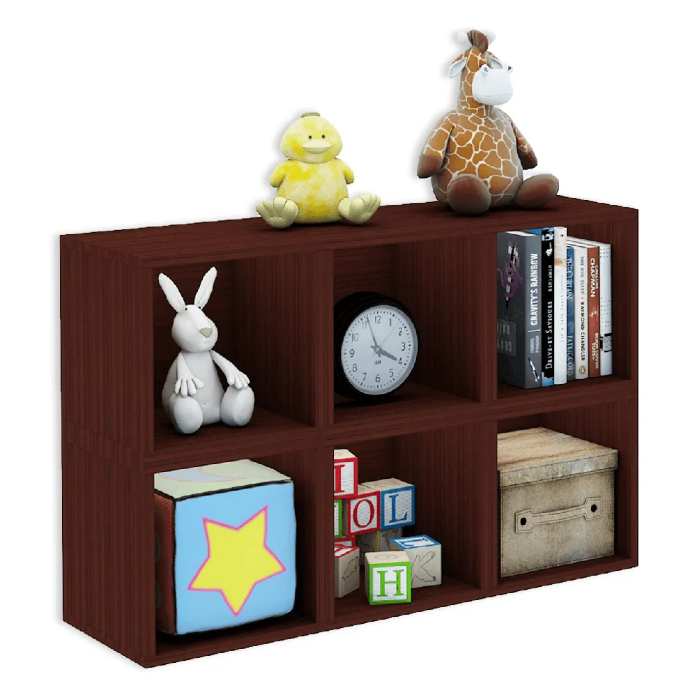 Cubox Storage Bookcases, 30 x 30 cm, Mahogany (Set of 6)