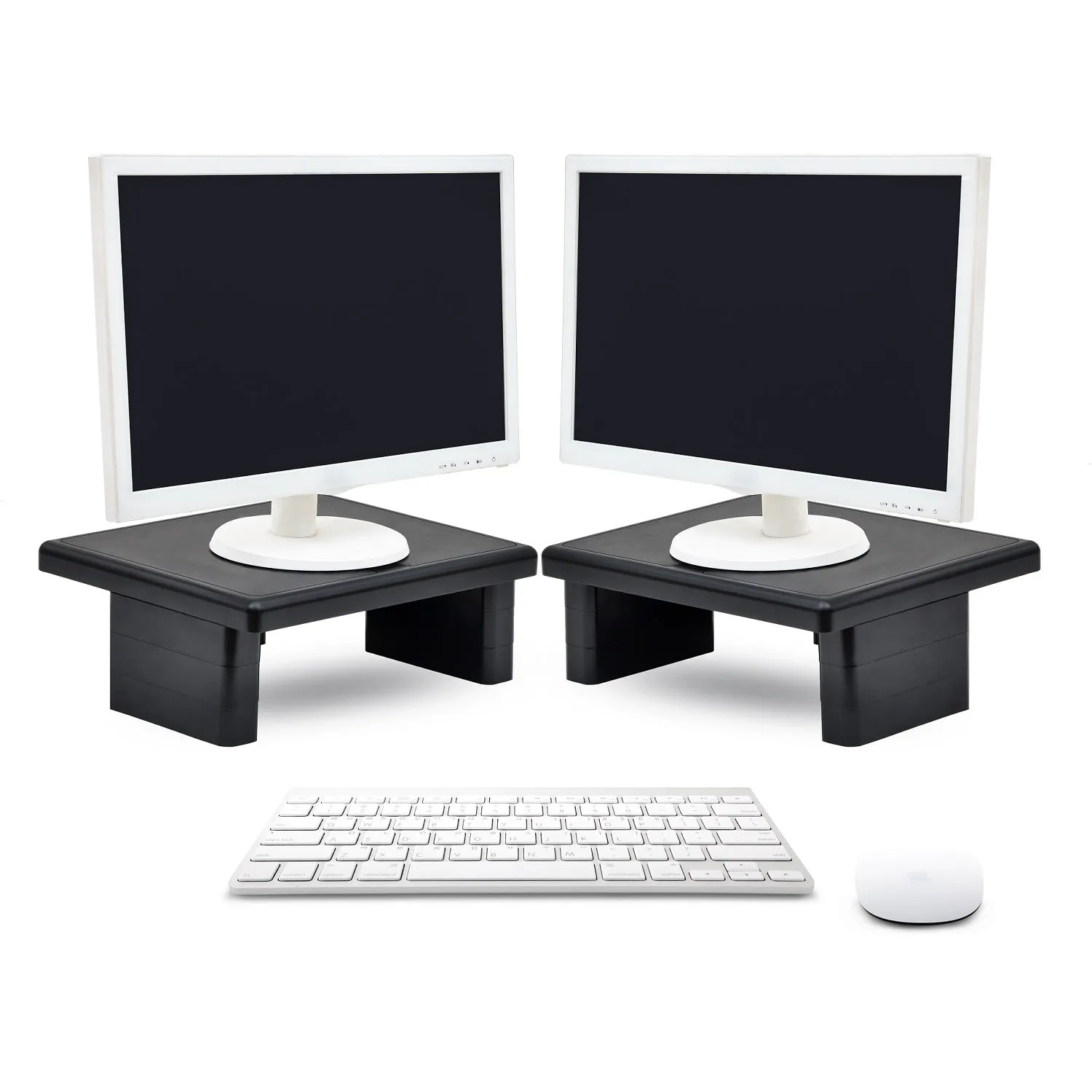 DAC® Stax™ MP-107x2 Ergonomic Height-Adjustable Monitor Riser/Laptop Stand, Black, 2 Pack