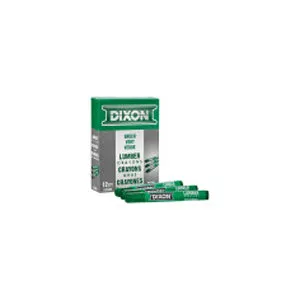 DIXON TICONDEROGA 52200 Lumber Crayon, Green, 1/2 in Dia, 4-1/2 in L