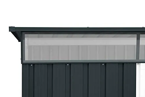 Duramax TOP Pent Roof Skylight 8 x 6 (4.86 m2) Metal Garden Shed, Made of Hot-Dipped Galvanized Steel, Strong Reinforced Roof Structure, Built-in skylight for sunlight, Metal Storage Shed, Anthracite