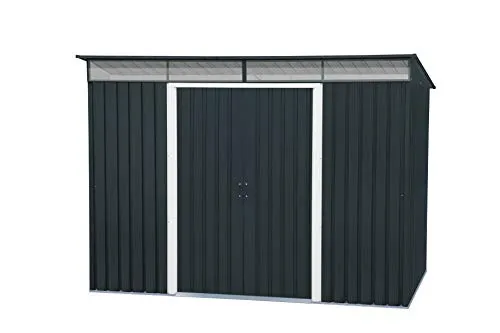 Duramax TOP Pent Roof Skylight 8 x 6 (4.86 m2) Metal Garden Shed, Made of Hot-Dipped Galvanized Steel, Strong Reinforced Roof Structure, Built-in skylight for sunlight, Metal Storage Shed, Anthracite