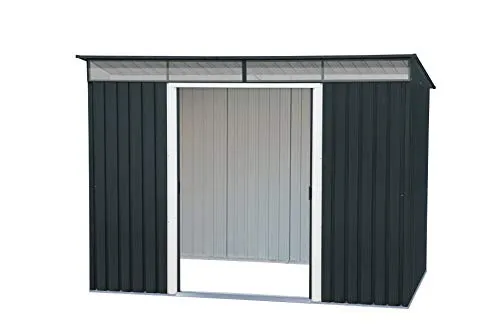 Duramax TOP Pent Roof Skylight 8 x 6 (4.86 m2) Metal Garden Shed, Made of Hot-Dipped Galvanized Steel, Strong Reinforced Roof Structure, Built-in skylight for sunlight, Metal Storage Shed, Anthracite