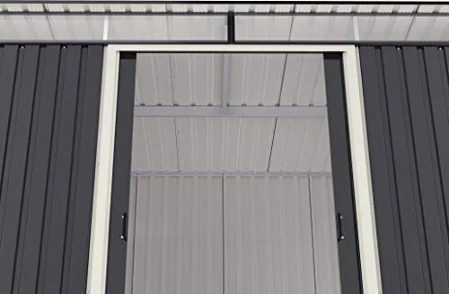 Duramax TOP Pent Roof Skylight 8 x 6 (4.86 m2) Metal Garden Shed, Made of Hot-Dipped Galvanized Steel, Strong Reinforced Roof Structure, Built-in skylight for sunlight, Metal Storage Shed, Anthracite